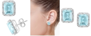 EFFY Collection EFFY&reg; Aquamarine (6-3/8 ct. t.w.) & Diamond (3/8 ct. t.w.) Stud Earrings in 14k White Gold